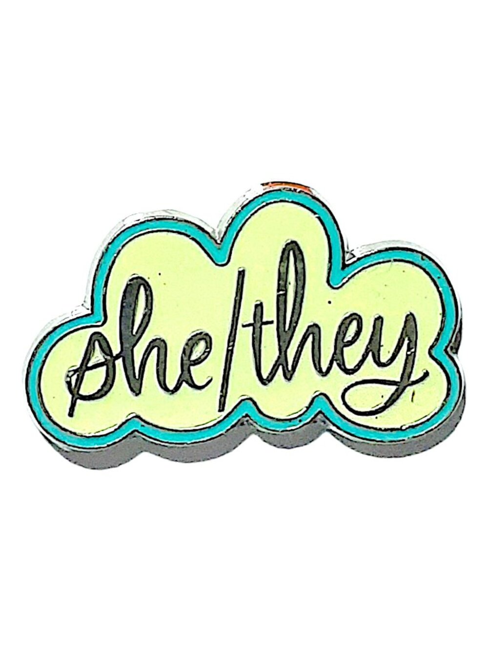 Anna Parade She They Pronouns Cloud Shaped Enamel Pin